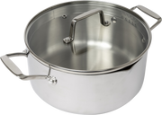 Frigidaire 5 QT Tri-Ply Stainless Steel Casserole with Pour Spouts and Straining Lid