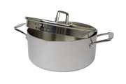 Frigidaire 5 QT Tri-Ply Stainless Steel Casserole with Pour Spouts and Straining Lid