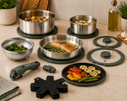 Frigidaire 15-Piece Tri-Ply Stainless Steel Cookware Set