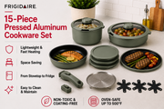 Frigidaire 15-Piece Pressed Aluminum Cookware Set