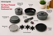 Frigidaire 15-Piece Pressed Aluminum Cookware Set