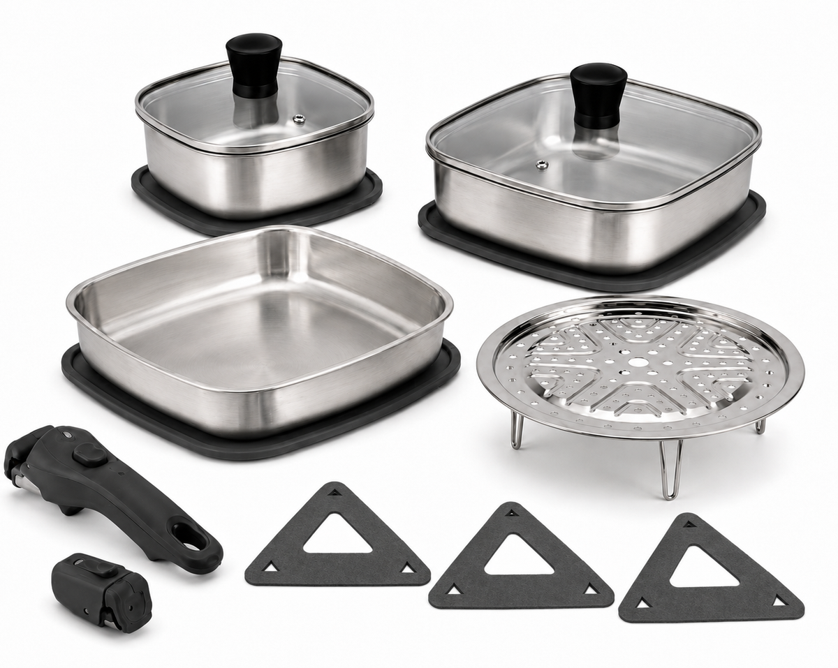 Frigidaire 14-Piece Single-Ply Stainless Steel Cookware Set