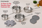 Frigidaire 12-Piece Tri-Ply Stainless Steel Cookware Set