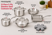 Frigidaire 12-Piece 5-Ply Stainless Steel Cookware Set