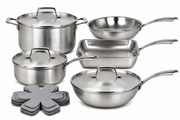 Frigidaire 12-Piece 5-Ply Stainless Steel Cookware Set