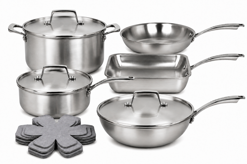 Frigidaire 12-Piece 5-Ply Stainless Steel Cookware Set