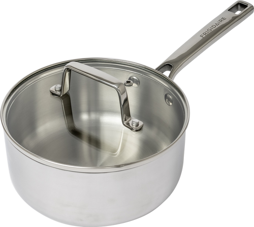 Frigidaire 2 QT Tri-Ply Stainless Steel Sauce Pan with Glass Lid