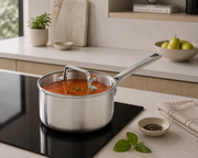 Frigidaire 2 QT Tri-Ply Stainless Steel Sauce Pan with Glass Lid