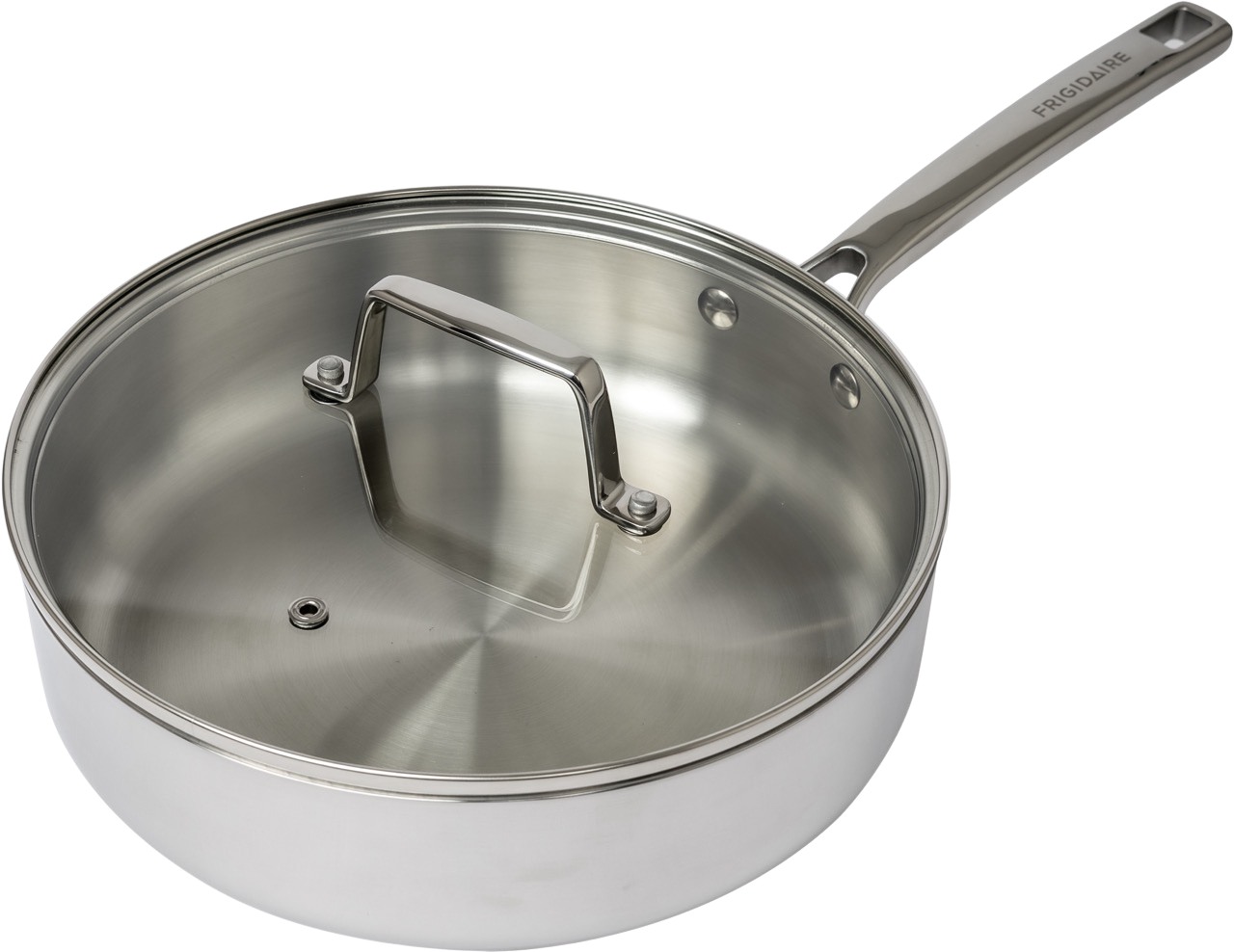 Frigidaire 3 QT Tri-Ply Stainless Steel Saute Pan with Glass Lid