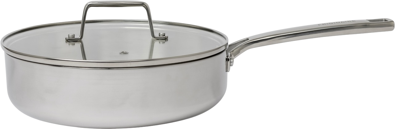 Frigidaire 3 QT Tri-Ply Stainless Steel Saute Pan with Glass Lid
