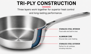 Frigidaire 2 QT Tri-Ply Stainless Steel Sauce Pan with Glass Lid